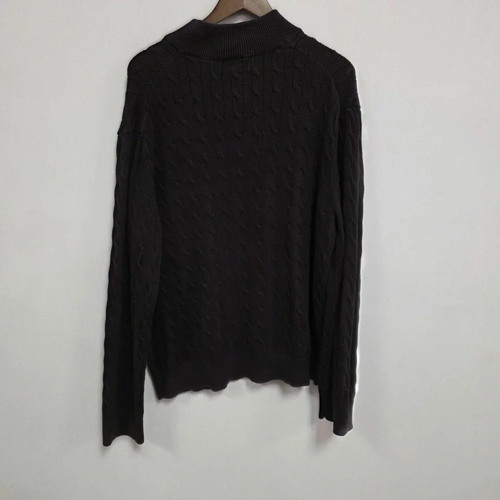 Banana Republic Mens Preppy‎ Old Money Cable Knit Sweater Size XXL Mock Neck
